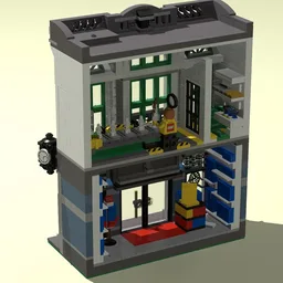 Brick Bank Facade with Lego Store