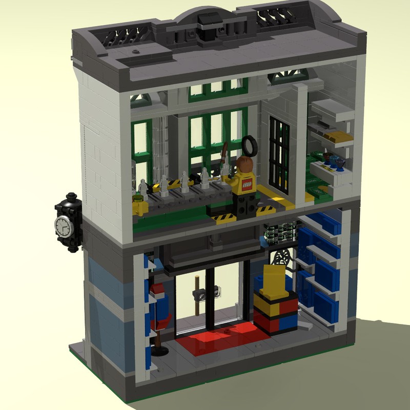Lego Brick Bank Facade with Lego Store