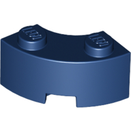 Lego Brick Round Corner 2 x 2 Macaroni with Stud Notch and Reinforced Underside [New Style] / Dark Blue
