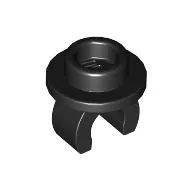 Plate Special Round 1 x 1 with Hollow Stud and Underside Clip / Black