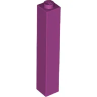 Brick 1 x 1 x 5 with Solid Stud / Magenta