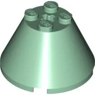 Cone 4 x 4 x 2, Axle Hole [Plain] / Sand Green