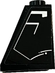 Slope 65 2 x 1 x 2 with White Dots and Lines Pattern Side A (Sticker) - Set 75315