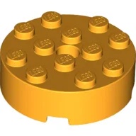 Brick Round 4 x 4 Centre Hole / Bright Light Orange