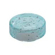 Tile Round 1 x 1 / Glitter Trans-Light Blue