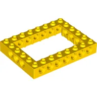 Technic Brick 6 x 8 with 4 x 6 Opening / Yellow