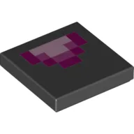 Tile 2 x 2 with Light Purple, Medium Purple and Purple Minecraft Geometric Print / Black