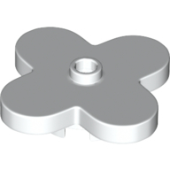 Lego Flower 4 x 4 Rounded Petals with Center Stud / White