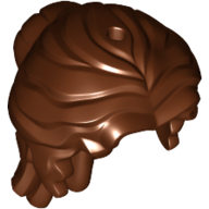 Lego Hair Mid-Length Wavy Pulled Back with Partial Bun and Side Bangs, Hole on Top