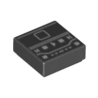 Tile 1 x 1 with iPod/MP3 Player Screen / Black