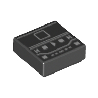 Lego Tile 1 x 1 with iPod/MP3 Player Screen / Black