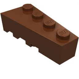Brick Wedged, Angled 4 x 2 Right / Reddish Brown