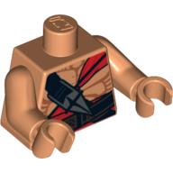 Lego Torso Muscles, Red Sash and Ceremonial Knife Print, Nougat Arms and Hands / Nougat