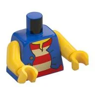 Torso, Pirate Vest over Red and White Striped Shirt, 3 Buttons Print, Yellow Arms and Hands