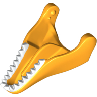 Lego Animal Body Part, Dinosaur, Tyrannosaurus Rex Lower Jaw with White Teeth Print / Bright Light Orange