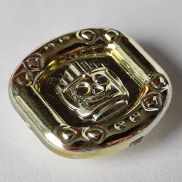 Sun Disk with Molded Minifig Head / Chrome Gold