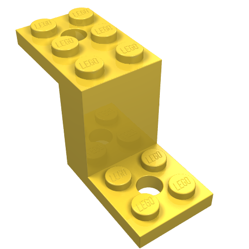 Lego Bracket 5 x 2 x 2 1/3 with Holes, Smooth Bottom / Yellow