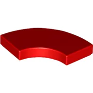 Tile 2 x 2 Curved, Macaroni / Red