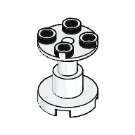 Lego Support Round 2 x 2 x 2 Stand with Reach-Through Center Hole / White