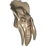 Minifig Head Special, Geonosian with Black Eyes, Nose and Mouth Print (Poggle the Lesser) / Dark Tan
