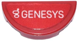 Tile, Round 1 x 2 Half with White 'GENESYS' and Logo Pattern (Sticker) - Set 77242