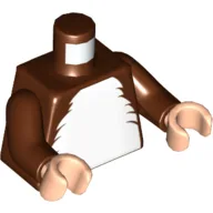 Torso White Fur Chest Print, Reddish Brown Arms, Light Nougat Hands / Reddish Brown