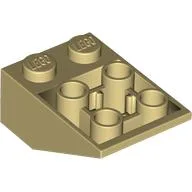 Brick Sloped Inverted 33° 3 x 2, Connections between Studs, Ovoid Bottom Pin / Tan