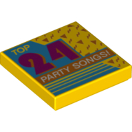 Lego Tile 2 x 2 with Top 24 Top Songs! / Yellow