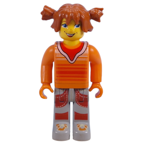 Lego Juniors Midifig, Tina, Orange Torso, Light Gray Legs / Orange