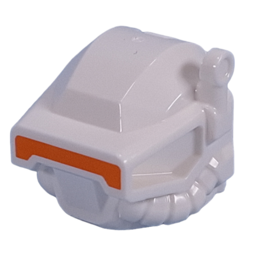 Lego Helmet Ice Planet with Antenna, Orange Visor print / White