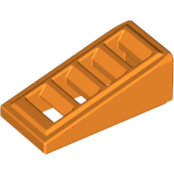 Lego Brick Sloped 18° 2 x 1 x 2/3 with 4 Slots / Grate / Orange