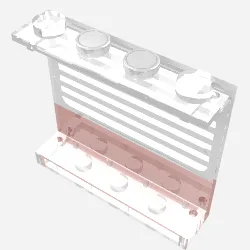 Panel 1 x 4 x 3 - Solid Studs with Red Stripe and White Stripes Print
