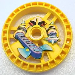 Technic Disc 5 x 5 Notched, Axer Print / Yellow
