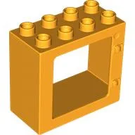 Duplo Door / Window Frame Flat Front Surface, Completely Open Back / Bright Light Orange