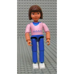 Belville Figure Articulated Elbows, Child, Female, Brown Hair, Blue Pants, Horseshoe Shirt Print / Nougat