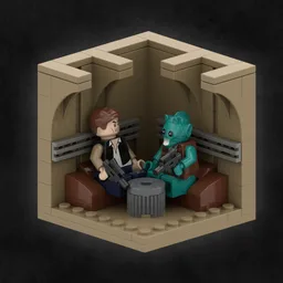 Greedo/Han-Solo Minifigure Stand/Display - Star-Wars