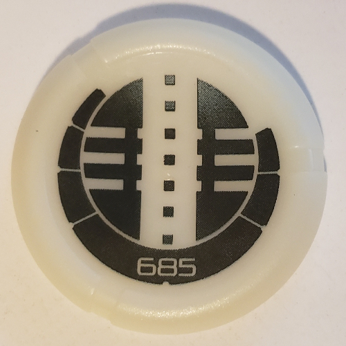 Lego Large Figure Throwing Disc, Kanoka, Onu-Metru 685 Print / Glow In Dark Opaque