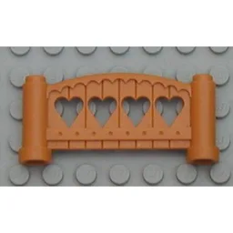 Fabuland Fence 1 x 6 x 2 Rounded / Fabuland Orange
