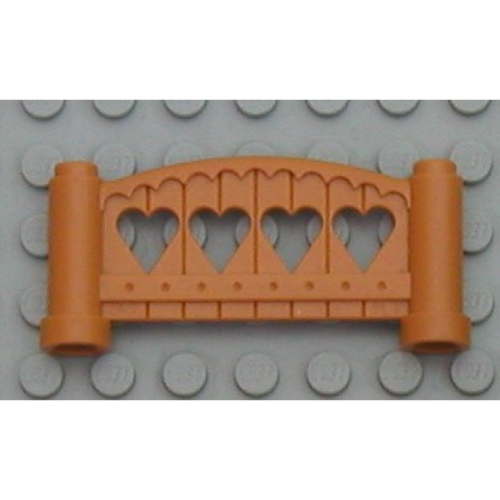 Lego Fabuland Fence 1 x 6 x 2 Rounded / Fabuland Orange