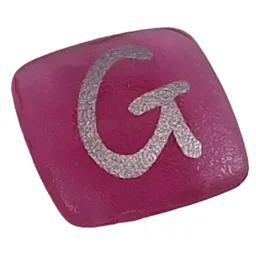 Clikits Icon, Square 2 x 2 Small with Pin and Silver 'G' Print / Trans-Dark Pink