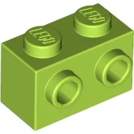 Brick Special 1 x 2 with 2 Studs on 1 Side / Lime