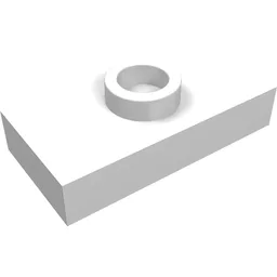 Plate Special 1 x 2 with 1 Stud without Groove (Jumper) / White