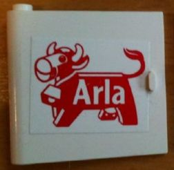 Lego Door 1 x 5 x 4 Left with Arla Dairy Logo Pattern (Sticker) - Set 1581-2