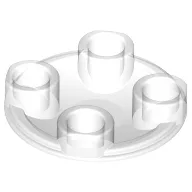 Plate Round 2 x 2 with Rounded Bottom [Boat Stud] / Trans-Clear