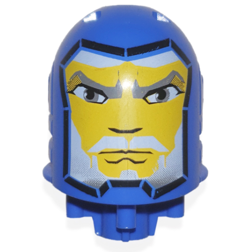 Lego Large Figure Head, Round Top with King Mathias Print / Royal Blue