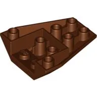 Brick Wedged, Sloped Inverted 4 x 4 Triple [2 Connections between Front Studs] / Reddish Brown
