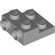 Plate Special 2 x 2 x 2/3 with Two Studs On Side and Two Raised [Half Hollow Anti-stud] - Updated Version / Light Bluish Gray