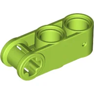 Technic Axle and Pin Connector Perpendicular 3L with 2 Pin Holes / Lime