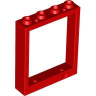 Lego Door Frame 1 x 4 x 4, Holes (Lift) / Red