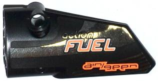 Lego Technic, Panel Fairing # 3 Small Smooth Long, Side A with 'action FUEL', 'air/geer' and Chrome Stripes Pattern (Sticker) - Set 42026